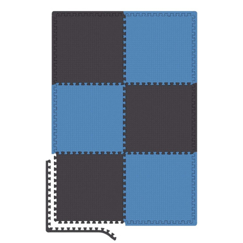 Мат-пазл  Hop-Sport HS-A010PM-6 EVA 1cm 6 частей black-blue - фото №5